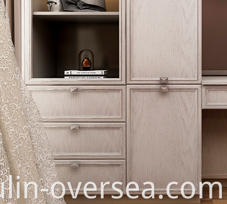 sliding doors wooden bedroom closet with dressing table 